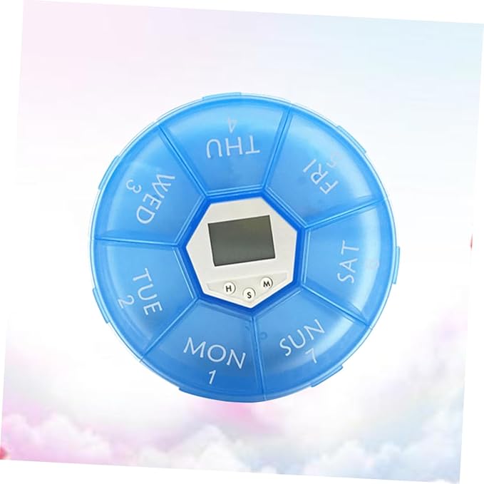 Compartments Alarm Clock Pill Dispenser for Daily Medication Portable Pill Storage Organizer Reminder Function Convenient Medicine Chest for Patients