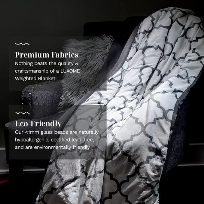 LUXOME King Size Weighted Blanket | Includes Removable Cool & Cozy Cover | 25 lbs | 90"x80" |The Best Weighted Blanket | Lattice Print