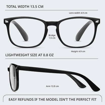 BLS BLUES Reading Glasses for Women for Home, Office & Driving - HD Clear Readers with Blue Light Blocking Protection