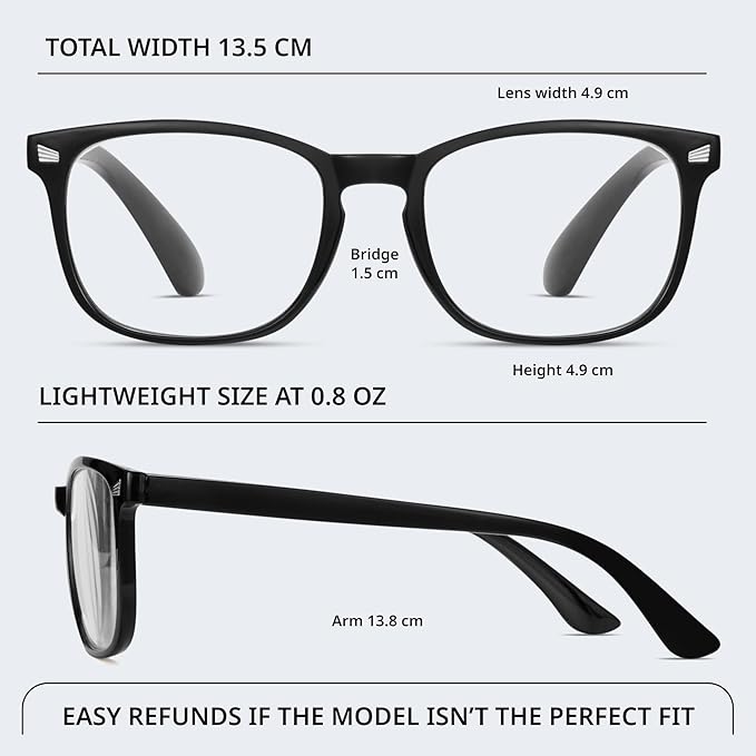 BLS BLUES Reading Glasses for Women for Home, Office & Driving - HD Clear Readers with Blue Light Blocking Protection