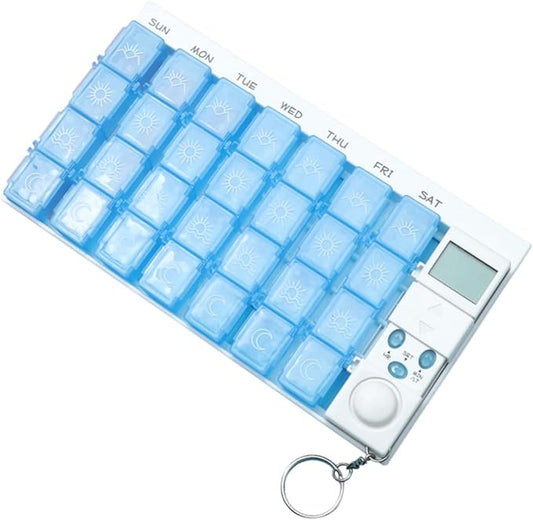 Mobestech Weekly Organizer 7-Day 28 Compartments Reminder Alarm Removable Timer Luminous LCD