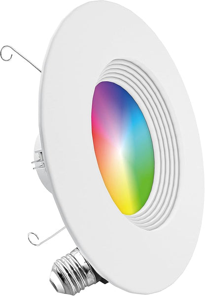 INFIBRITE 5 & 6 Inch Smart Recessed, Color Changing and Tunable White, WiFi Retrofit LED Downlight E26 Base, Compatible with Alexa Google, Dimmable, 1100LM, CRI90, RGBCW, Wet Rated,(IB-004-1-12W-WH)