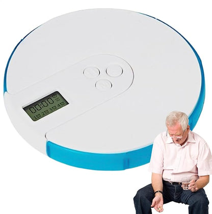 Pill Dispenser With Alarm: Smart Pill Dispenser Reminder, Automatic Pill Dispenser Elderly, Pill Box With Alarm, Up To 4 Alarms Day, T Organizer