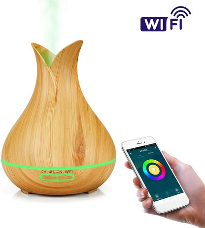 Smart WiFi Essential Oil Diffuser App Control Air Humidifier (Light Wood EU)