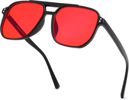 FEISEDY Sleep Blue Light Glasses for Woman Men 99.9% Computer Gaming Red Lens Eyeglasses Reduce Eyestrain G2835
