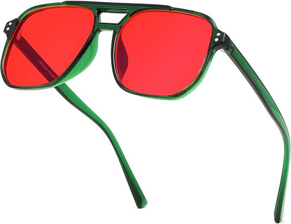 FEISEDY Sleep Blue Light Glasses for Woman Men 99.9% Computer Gaming Red Lens Eyeglasses Reduce Eyestrain G2835