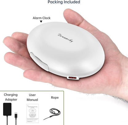 DreamSky Vibrating Alarm Clock for Heavy Sleepers - Auto Set Bed Shaker Alarm Clock Under Pillow for Hearing Impaired, Bedroom, Travel, Rechargeable Battery Operated, Cordless, Auto DST, LCD Backlight