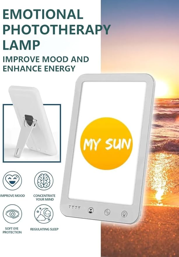 Light Lamp, Portable Full Spectrum LED Light Sunlight Personal Daylight with 3 Adjustable Color＆Stepless Brightness Levels, Timer＆Memory Function for Home Office Winter