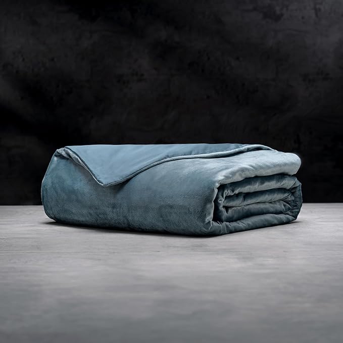 LUXOME Luxury 15lb Weighted Blanket | Includes Removable Cool & Cozy Cover | Full Size | 54"x72" | The Best Weighted Blanket | Ocean