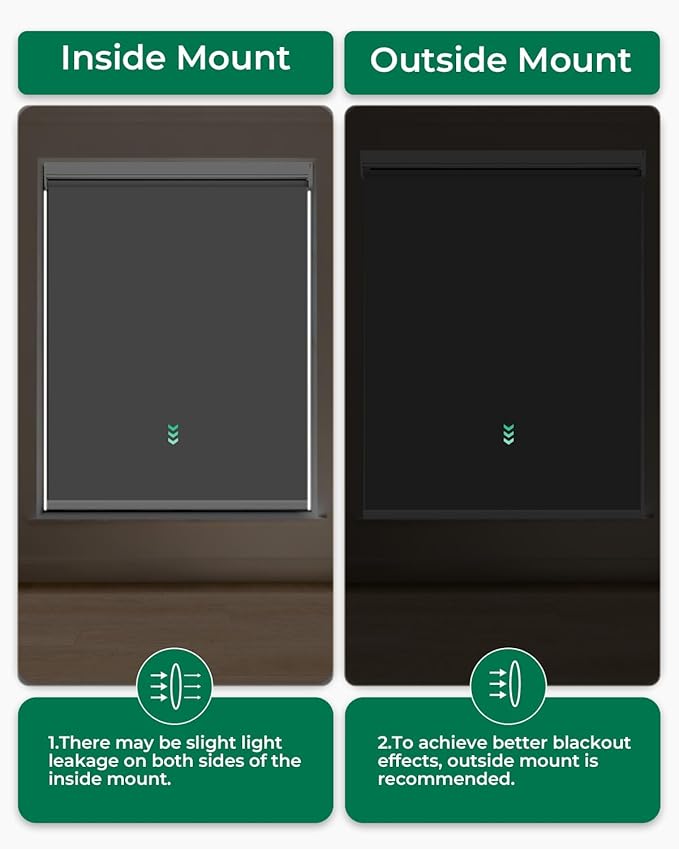 Allesin Motorized Roller Blinds with Remote Control for Windows, Blackout Automatic Smart Shades,Dry Battery Powered Electric Blind (Gray 48" W x 72" H)