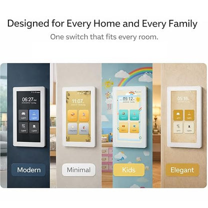LANBON L10 Large LCD Smart Light Switch, Custom Display & Icons, 6-in-1 1/2/3/4 Gang & Curtain, 2.4GHz WiFi, Compatible with Alexa & Google Home, Motion Wake Screen, No Dimmer, Neutral Wire Required