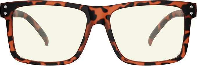 Eyekepper Oversized Reading Glasses Square Large Blue Light Readers for Men Women - Tortoise +1.75