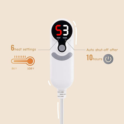 Electric Heated Blanket Full Size 72"x84", Soft Flannel with Overheat Protection, 9 Adjustable Heat Settings & 10-Hour Auto-Off Timer, Fast Heating for Winter Comfort, Dark Brown