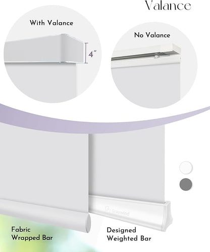 Graywind Motorized Sliding Panels Blackout Compatible with Alexa Google Smart Panel Track Blinds Remote Shades for Patio Sliding Door, Customize Size (White)