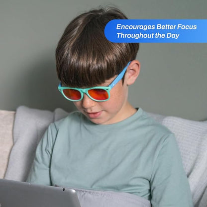 DefenderShield Blue Light Blocking Glasses Kid Series for Computer, Mobile, Gaming, Sleep-Purple - Anti Eye Strain, Headache