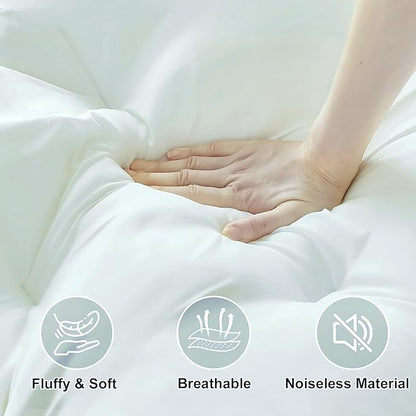 5 Inch Memory Foam Mattress Topper Full, 2000GSM Shredded Memory Foam Pillow Top, Back Pain Relief & Plush Support, Extra Thick & Breathable, Small Bedroom Upgrade