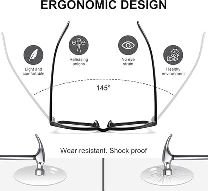 Reading Glasses for women Blue Light Blocking Glasses Filter UV Square Lightweight Readers Glasses for Men and Women