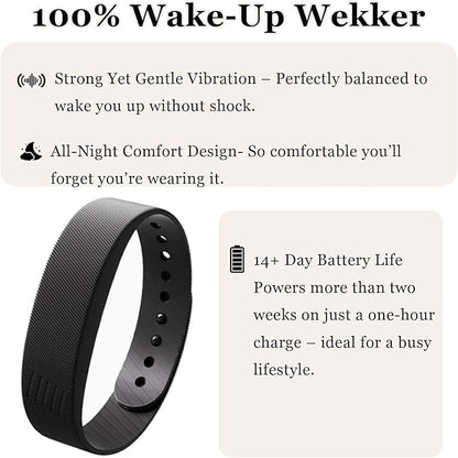 Wake-Up Alarm Band, Quiet Wake Up Alarm Band for Men Women, Original Smart Rising Alarming Bands Vibration Wake-Up Silent Wristband for Deep Sleepers, for Happier Morning (White)