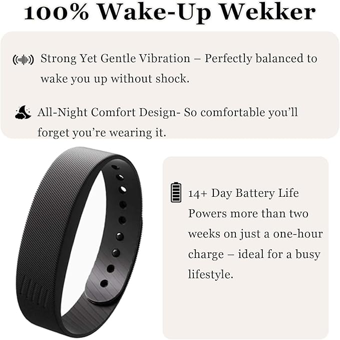Wake-Up Alarm Band, Quiet Wake Up Alarm Band for Men Women, Original Smart Risng Alarming Bands Vibration Wake-Up Silent Wristband for Deep Sleepers, for Happier Morning (Blue)