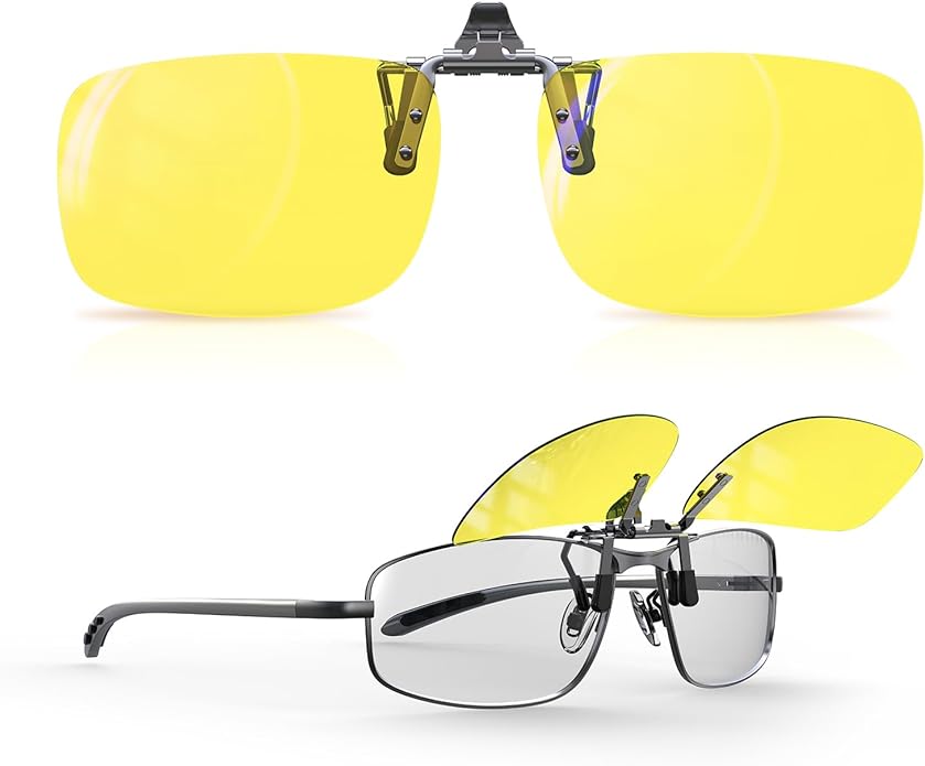 Goiteia Orange Blue Light Blocking Glasses Clip on for Migraine-Gaming Glasses for Eyes Strain/Light Sensitive-Help to Sleep