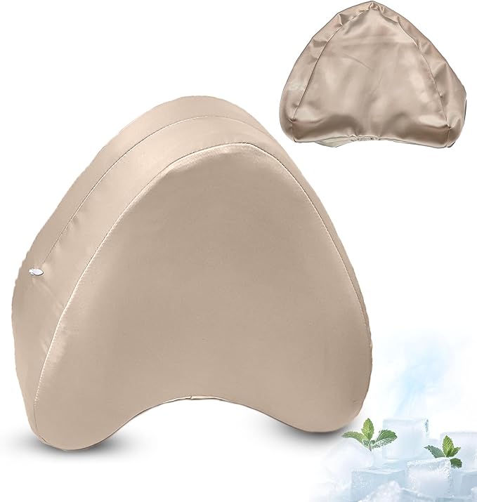 xcivi Satin Pillowcase for Contour Memory Foam Side Sleeper Support Pillow, Pillowcover for Knee Pillow, Smooth & Soft Pillow Cover (Champagne)