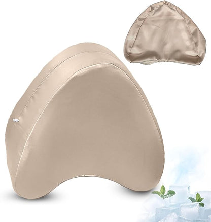 xcivi Satin Pillowcase for Contour Memory Foam Side Sleeper Support Pillow, Pillowcover for Knee Pillow, Smooth & Soft Pillow Cover (Champagne)