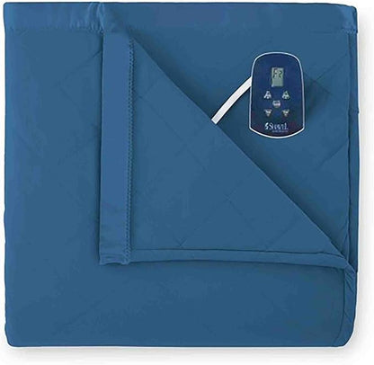 Thermee Micro Flannel Blanket Queen Size Heated Blanket with 10 Settings, Programable Heating Blanket, Luxuriously Soft Heated Throw Blanket, Rapid Heating Thermal Blanket, Warm Blanket - Ultramarine