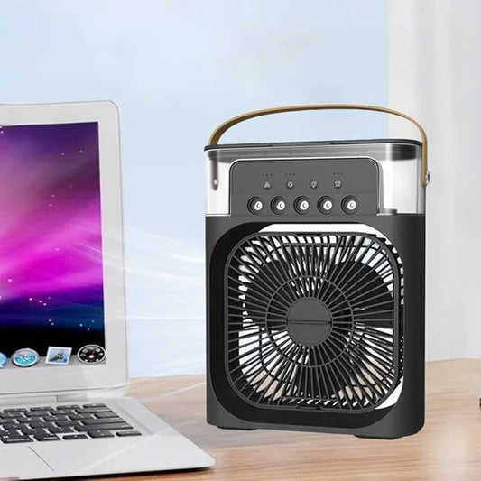 Handheld Misting Fan - Personal Air Cooler, Spray Humidifier, Portable Cooling Fan for Makeup, Summer, Outdoors, Travel, Beach, Use with USB Charger or Power Bank(not included)