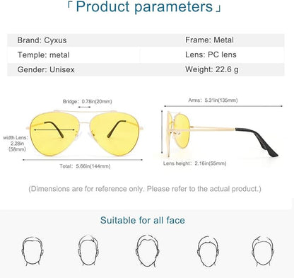 Cyxus Davos French Ma-con Style Aviator Glasses Blue Light Blocking Eyeglasses for Computer UV Protection Anti Eyestrain 8805