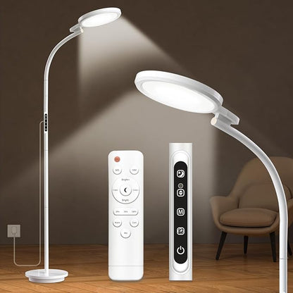 UV-Free Sun Light Therapy Lamp, 10000 Lux Floor Lamp with 5 Brightness Levels