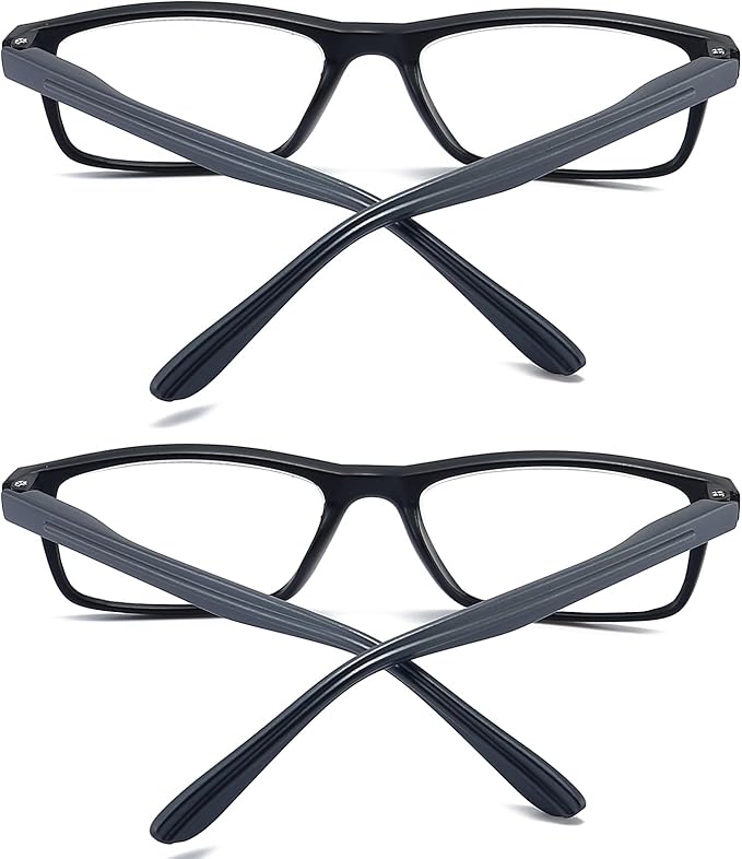 Reading Glasses Blue Light Blocking for Men Women,Rectangular Frame Computer Readers with Spring Hinge