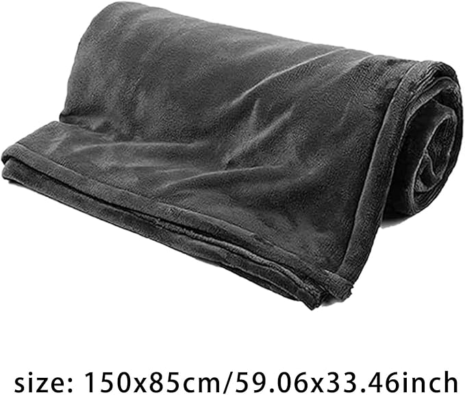USB Ectric Heated Blanket, Cozy Soft Rechargeable Heated Blanket, 3 Heating Temperature Levels Throw Blankets for Home Travel Home Office Travel Camping (Black)