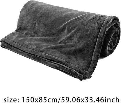 USB Ectric Heated Blanket, Cozy Soft Rechargeable Heated Blanket, 3 Heating Temperature Levels Throw Blankets for Home Travel Home Office Travel Camping (Black)