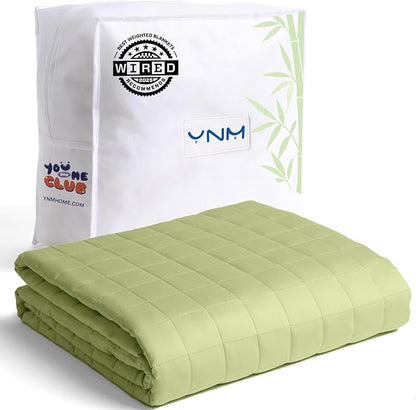 YnM King Size Cooling Weighted Blanket for Adults (88x104 Inches, 20 Pounds, Matcha Green), Perfect for Hot Sleepers with Cooling Rayon/Glass Beads, Heavy Bed Blanket for Couple on Queen or King Bed