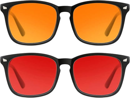 Blue Light Blocking Glasses for Gaming Sleep&Computer–99.9% Filter Red/Amber Lens Anti Glare UV400 for Men Women