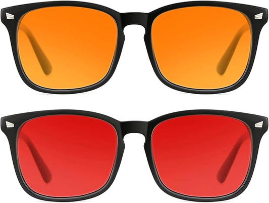 Blue Light Blocking Glasses for Gaming Sleep&Computer–99.9% Filter Red/Amber Lens Anti Glare UV400 for Men Women