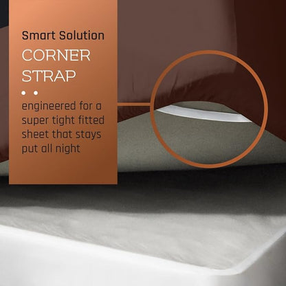 Empyrean 4 Pack Twin XL Fitted Sheets - Deep Pocket 14-16 Inch, Ultra Soft Microfiber, Fade Resistant, Shrinkproof, Wrinkle-Free Sheets for College Dorms & Home, Chocolate Brown