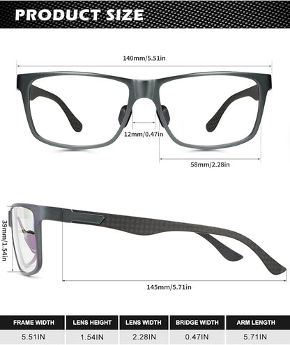 ANYLUV Blue Light Blocking Glasses Men Computer Gaming Glasses Lightweight Al-Mg Metal Anti Eyestrain Eye Protection