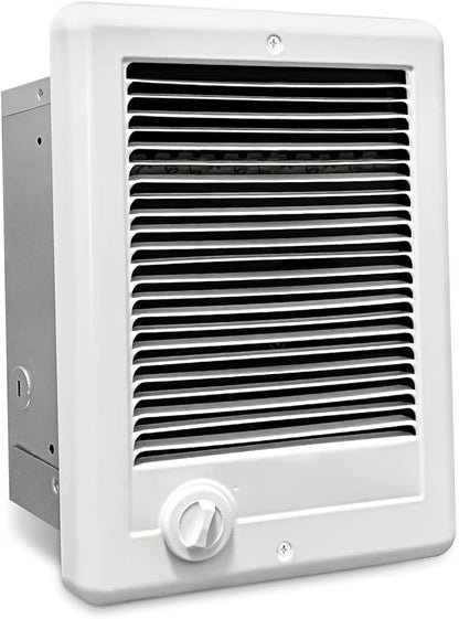 Electric Wall Heater Complete Unit with Thermostat for Indoor Use (Model: CSC152TW, Part: 67506), 5120/3840 BTU, 240/208 Volt, 1500/1125 Watt, White