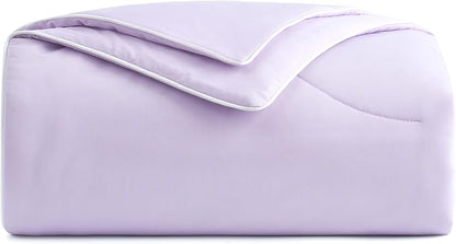 Cozy Bliss Deluxe Dual-Sided Cooling Comforter Twin Size, Ultra-Soft Lightweight Breathable Silky Cooling Blankets with Q-Max>0.45 for Bedroom, Hot Sleepers & Night Sweats, Lavender Purple, 68"x90"