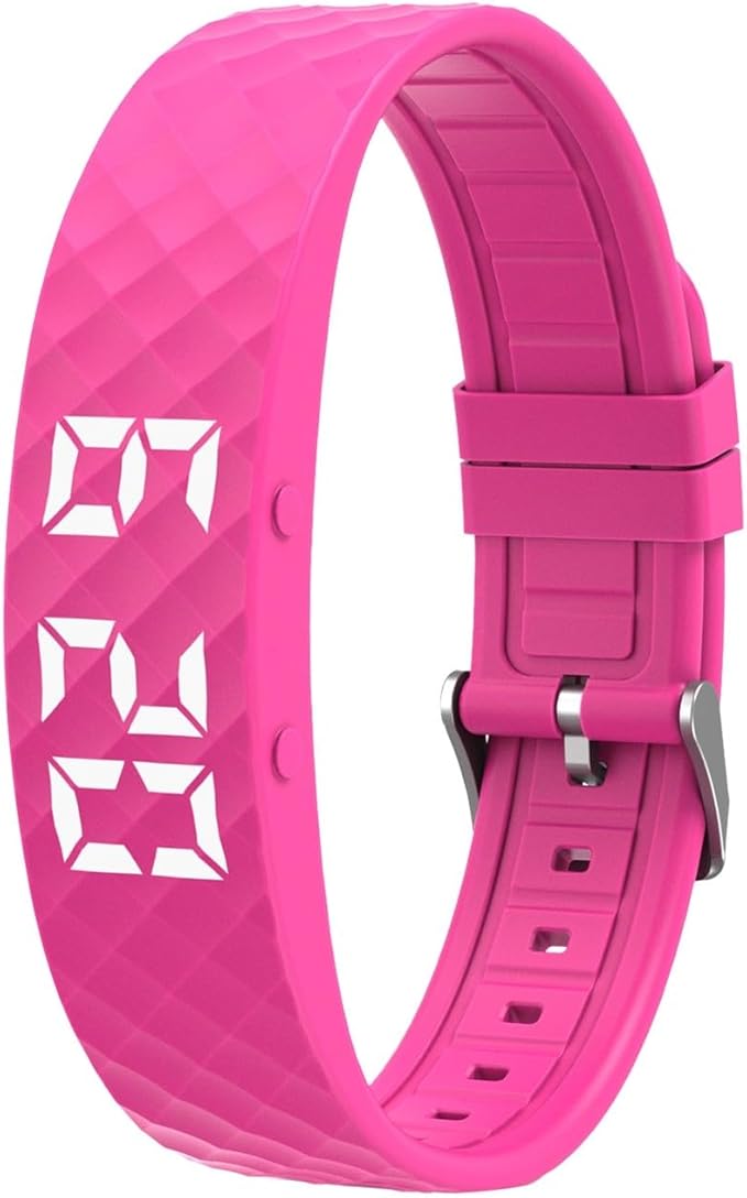 Vibrating Alarm Wristband, IP65 Waterproof Fitness Sleep Tracker, Digital Alarm Wristband for Deepsleepers Seniors Adults Use (Pink)