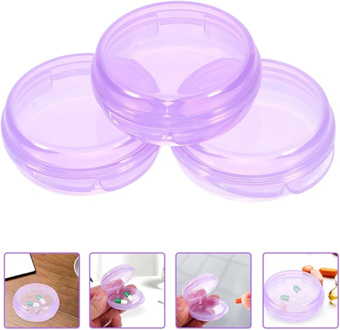 NOLITOY 3pcs Daily Pill Organizer Portable Travel Medication Container Small Vitamin Holder for Travel Office and Outdoor Use Sealed Design for Freshness