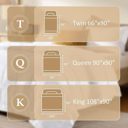 downluxe Queen Size Blanket with Satin Trim, Lightweight Down Alternative Blankets Queen Size for All Season, Machine Washable (White, 90x90 Inch)