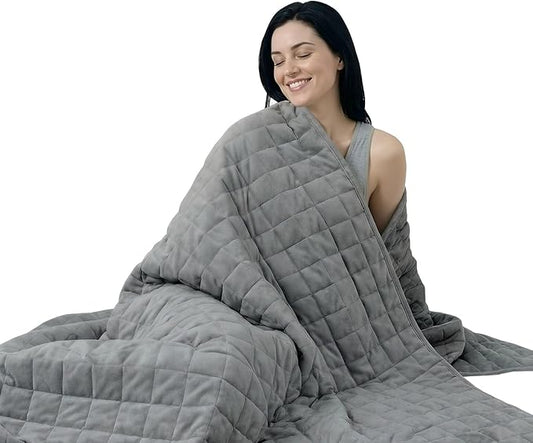 Smart Queen Weighted Blanket for Adults and Couple (King Size 78x85, 25lbs) Large Soft Heavy Blanket Machine Washable for Fall, Bedding with Premium Glass Beads (78x85 | 25lbs Grey)