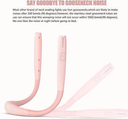 Upgraded LED Neck Reading Light, Book Light, Rechargeable, 3 Colors & 3 Brightness Adjustable, Auto-Off Timer, Neck Light for Reading in Bed, Long Lasting, Perfect for Repairing, Knitting.