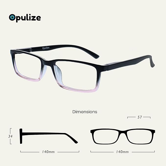 OPULIZE SEE Reading Glasses with Blue Light Blocking for Women and Men, Narrow Frame, Spring Hinges, Computer Gaming Glasses, Black to Pink,Purple,Turquoise +2.5 (Pack of 3)