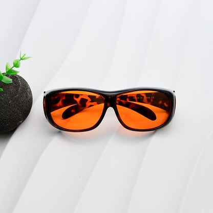 BLUELESS Fit over Blue Blocking Glasses with Orange Tinted Lens Sleep Glasses, Tortoise