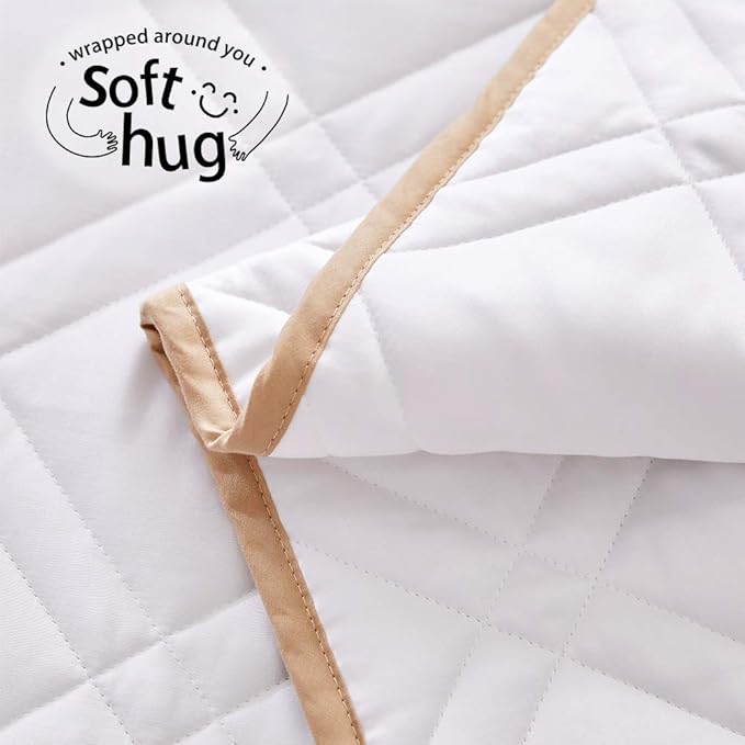 Dornroscn Cooling Weighted Blanket Bamboo-Derived Rayon with Premium Glass Beads| 35 lbs | 88"x104" Big Blanket King Size | Fits King or Over Sized Bed | White