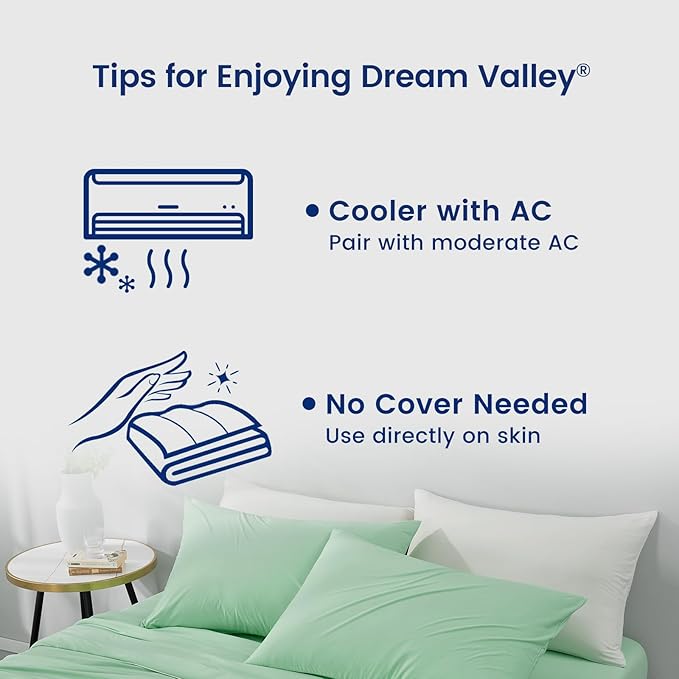 Dream Valley Outlast® Queen Cooling Comforter, NASA-Grade Instant Cooling Blanket for Hot Sleepers, Luxurious Comforter for All Season, Mint Macaron, 90"x90"