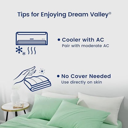 Dream Valley Outlast® Queen Cooling Comforter, NASA-Grade Instant Cooling Blanket for Hot Sleepers, Luxurious Comforter for All Season, Mint Macaron, 90"x90"